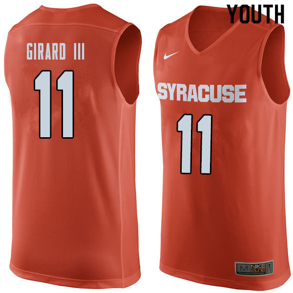 Youth #11 Joseph Girard III Syracuse Orange College Basketball Jerseys Sale-Orange
